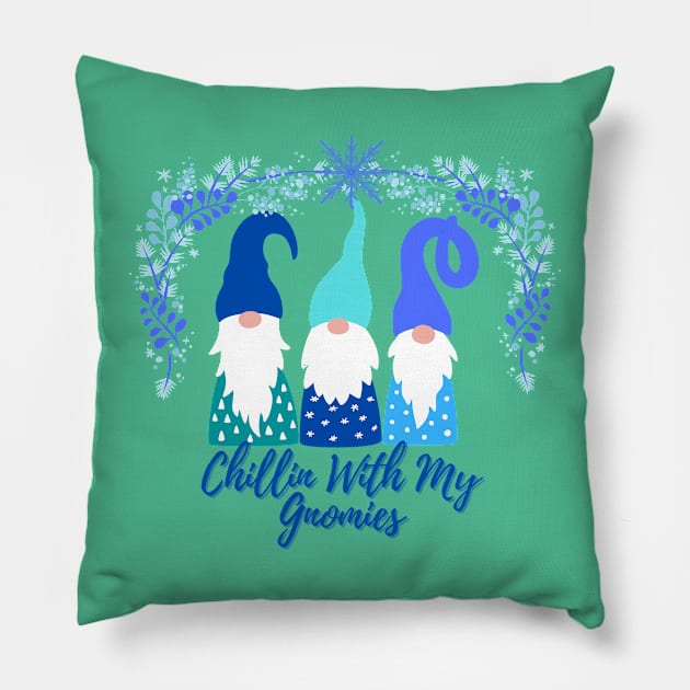 Chillin With My Gnomies Pillow by Natalie C. Designs 