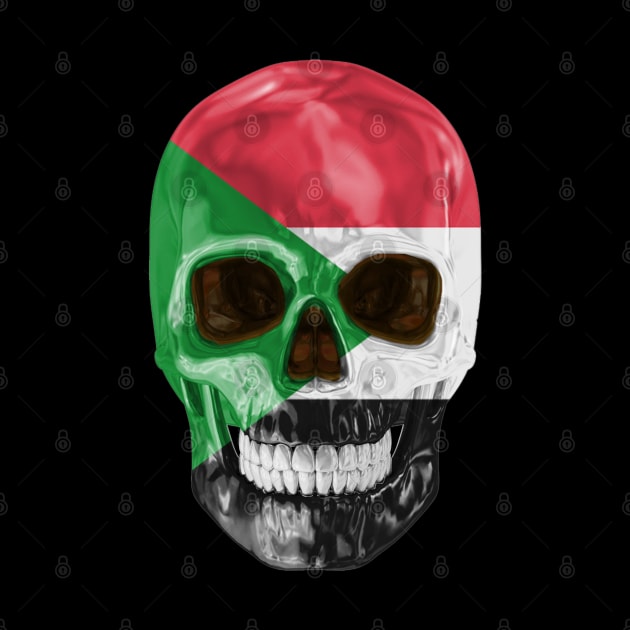 Sudan Flag Skull - Gift for Sudanese With Roots From Sudan by Country Flags