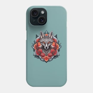 Cartoon Of A Gray Fox With Delaware State Blossom Phone Case