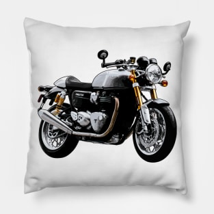 Thruxton 1200 Bike Illustration Pillow