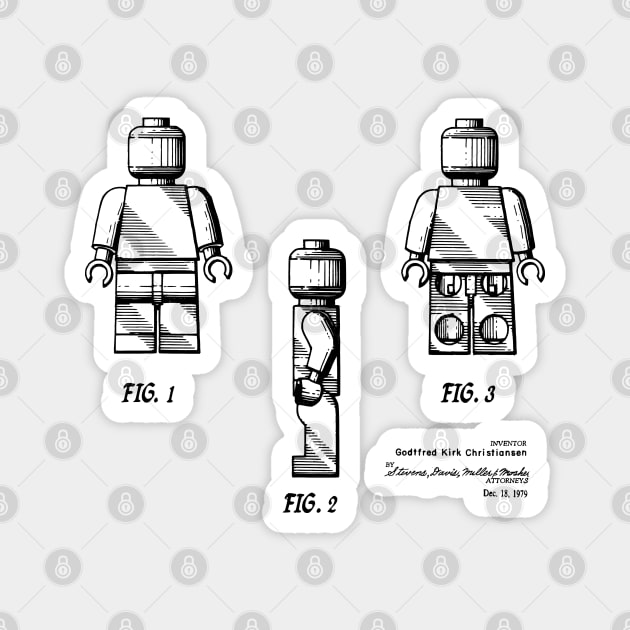 Minifigure Lego Patent Print 1979 Magnet by MadebyDesign