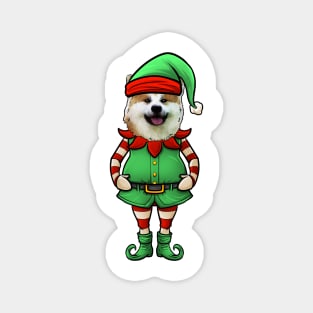 Akita Christmas Elf Magnet