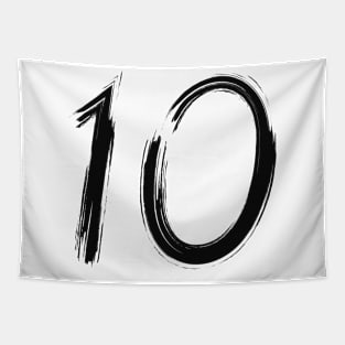 Hand Drawn Letter Number 10 ten Tapestry