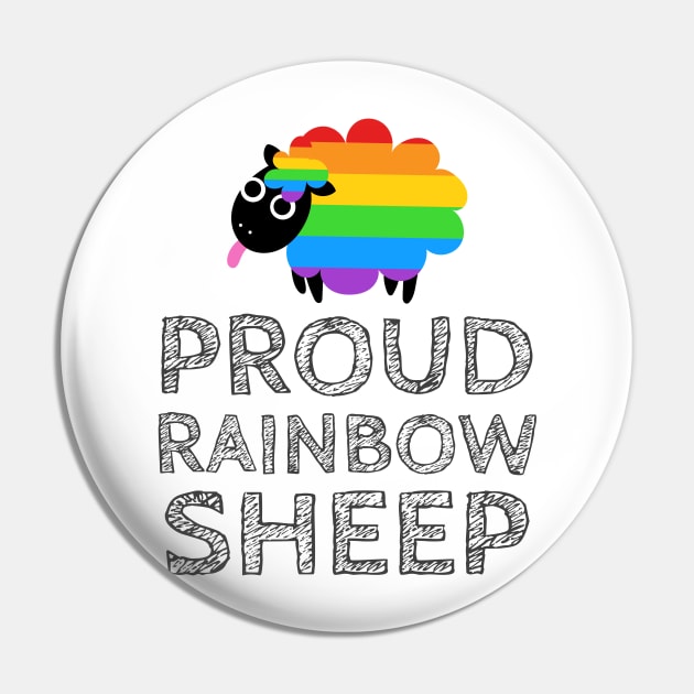 Proud Rainbow Sheep Pin by Artisan