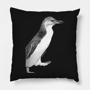 Fairy penguin - black Pillow