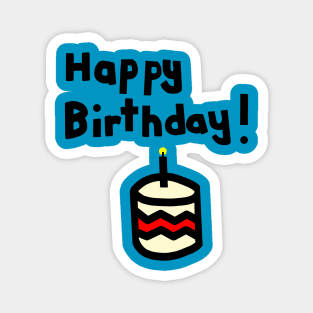 Happy Birthday with Cake and Candle Magnet