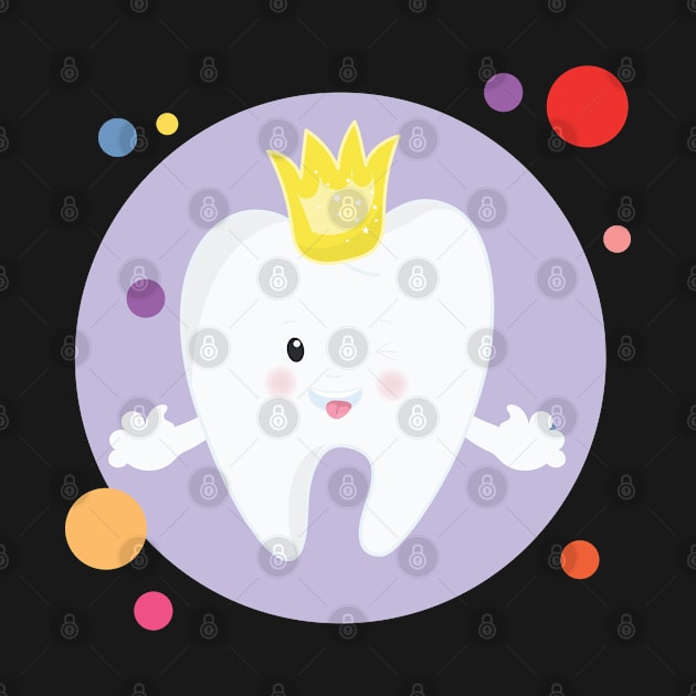 Queen King Shiny Clean Cute Kawaii Tooth by The Little Store Of Magic