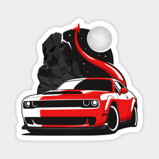 Red Demon With Tail Magnet