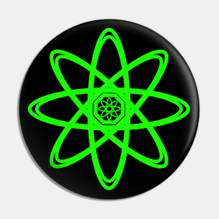 Green Atom Symbol - Nature Pin