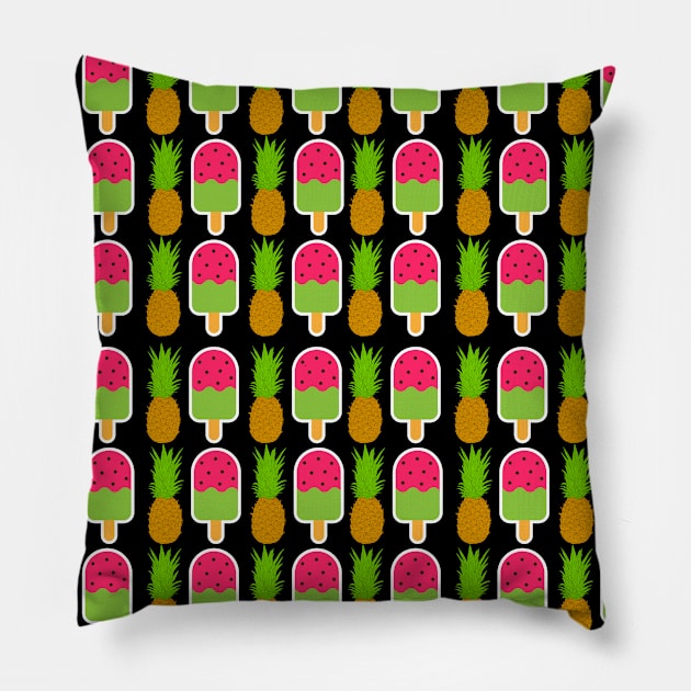 Pineapple And watermelon - Tropical Pillow by ASOR14