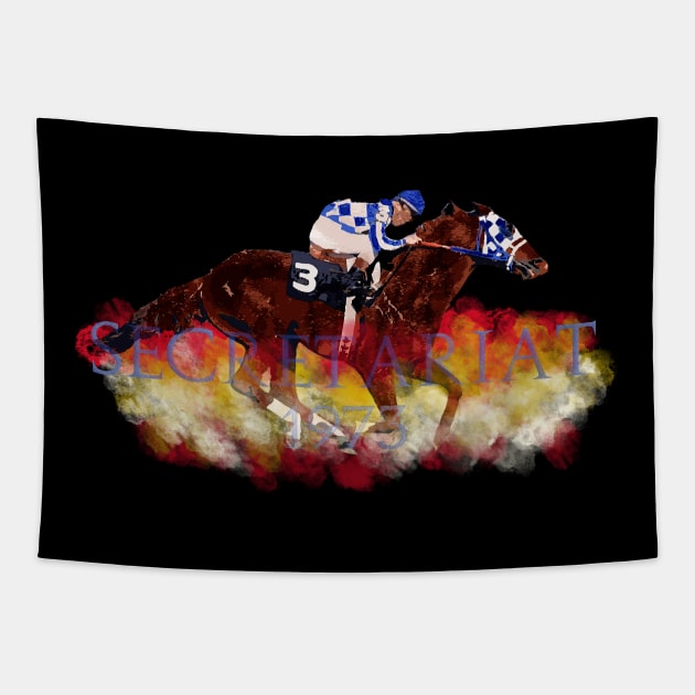Secretariat 1973 - Famous Racehorses Tapestry by Ginny Luttrell