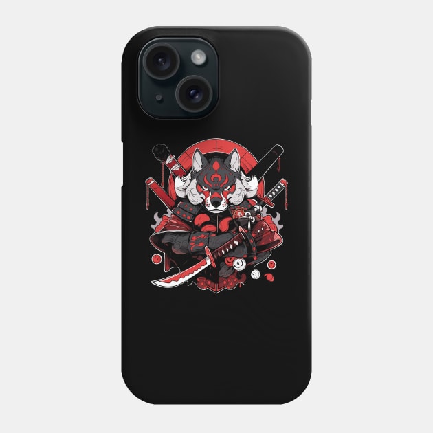 samurai dog Phone Case by fancy ghost