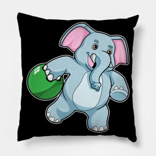 Elephant at Bowling with Bowling ball Pillow