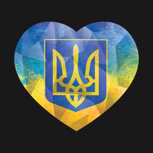 Diamond Ukraine Heart Flag Ukrajina Patriot Fan for Ukrainian symbol ukraina T-Shirt