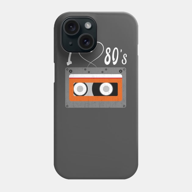 I Love Cassette Audio Tape Vintage Phone Case by kaza191