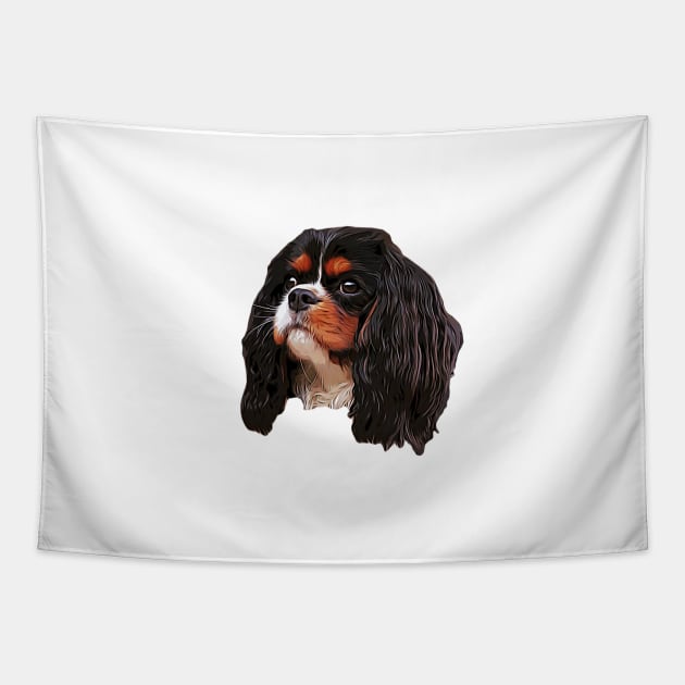 Cavalier king charles spaniel Tri Tapestry by ElegantCat