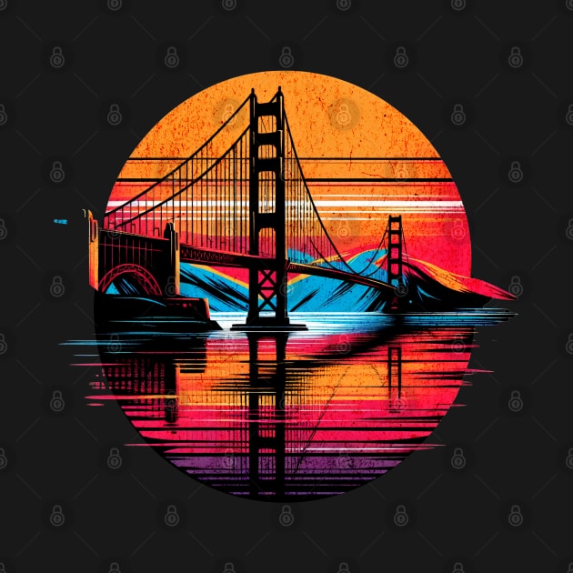 Golden Gate Bridge San Francisco Circle Design by Miami Neon Designs