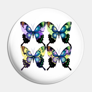 Exquisite Colorful Morpho Butterflies in Graphic Design Pin