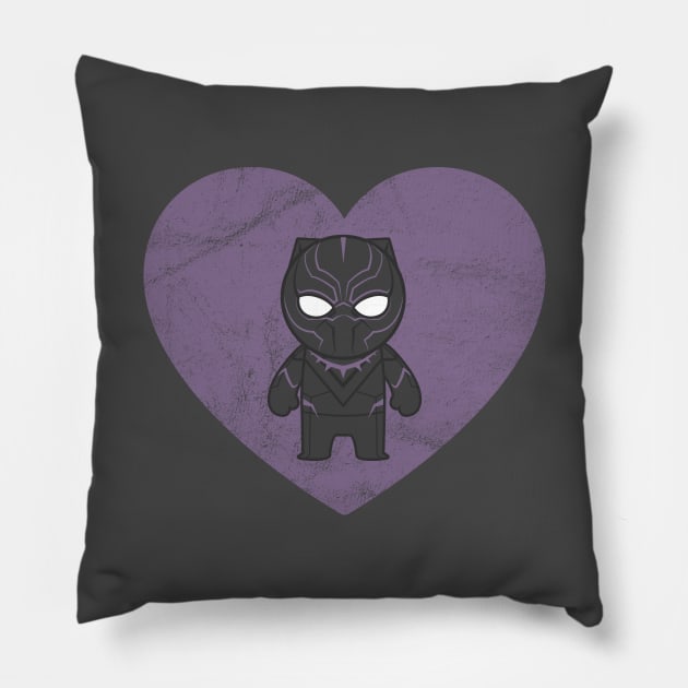 Chadwick Boseman & Wakanda Forever in Our Hearts (Kawaii Black Panther) Pillow by gabradoodle