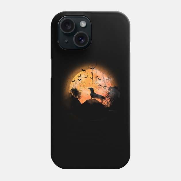 Dachshund And Moon Halloween Phone Case by folidelarts