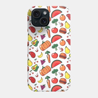 Fruits, Vegetables, Junk, Foods, Bad, Healthy, Gift Phone Case