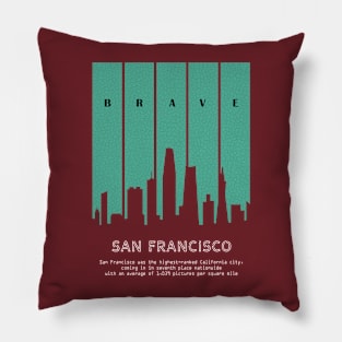 silhouette city san fransisco Pillow