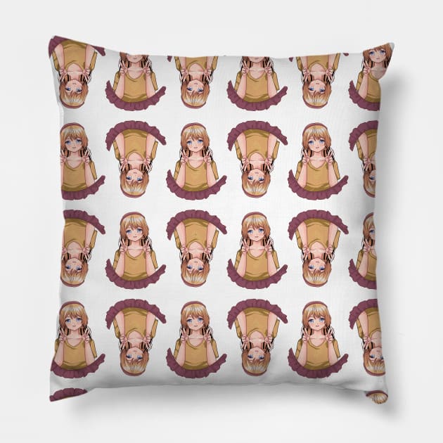 Cute Anime Illustration Pillow by ivaostrogonac