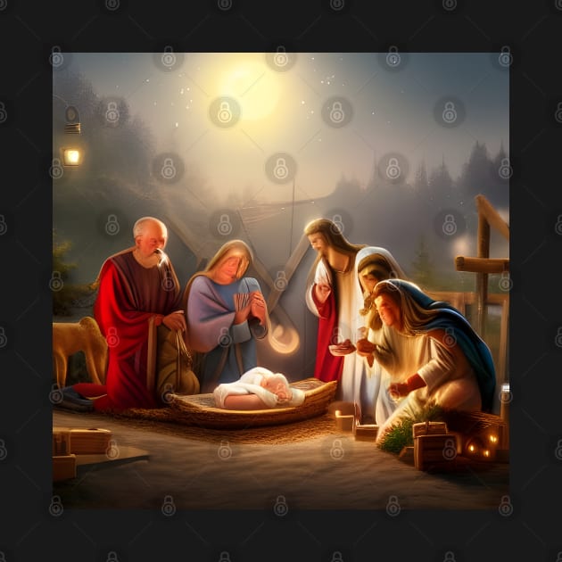 Christmas nativity scene as imagined by an AI art generator by erickphd