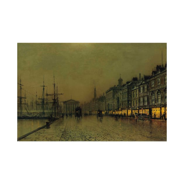 Greenock Dockside by Night by John Atkinson Grimshaw by Classic Art Stall