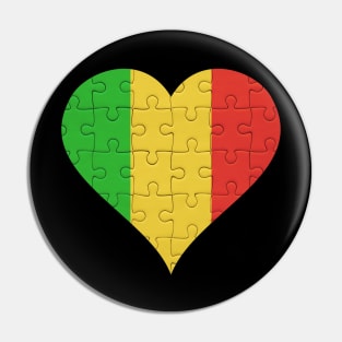 Malian Jigsaw Puzzle Heart Design - Gift for Malian With Mali Roots Pin