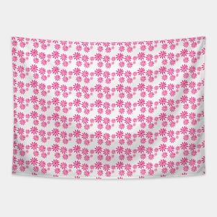 Pretty Pink Flowers Pattern on White Background Tapestry