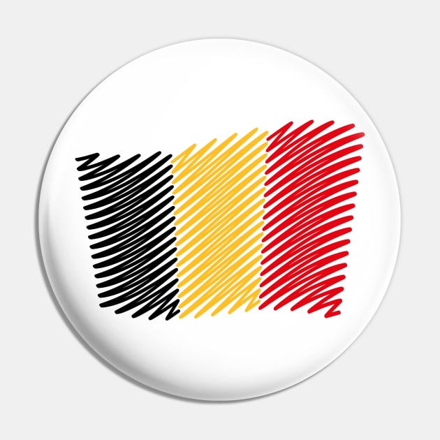 Flag Of Belgium / Tricolor (Scribble) Pin by MrFaulbaum