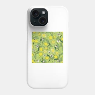 lemons on light green Phone Case