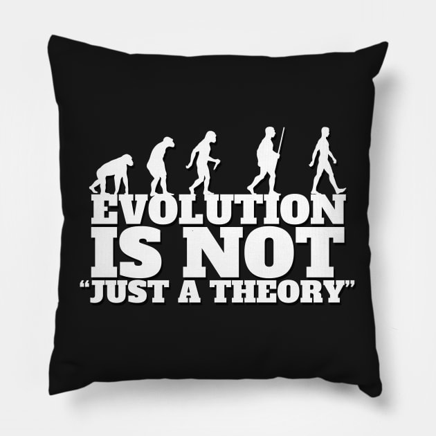 Evolution is not "just a theory" Pillow by NerdShizzle