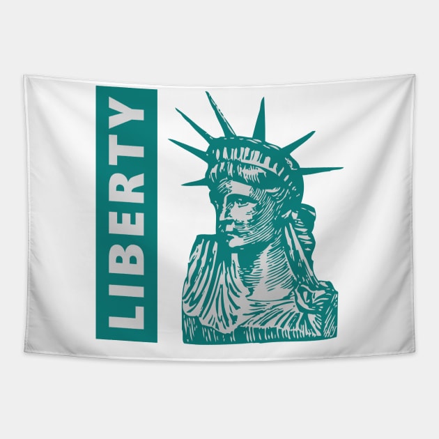 Statue of Liberty Green Tapestry by felixbunny