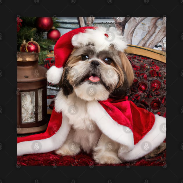 A Very Merry Shih Tzu Christmas In Santa Hat by SubtleSplit