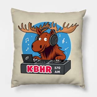 DJ Moose KBHR - Northern Exposure Funny vintage t-shirts Pillow