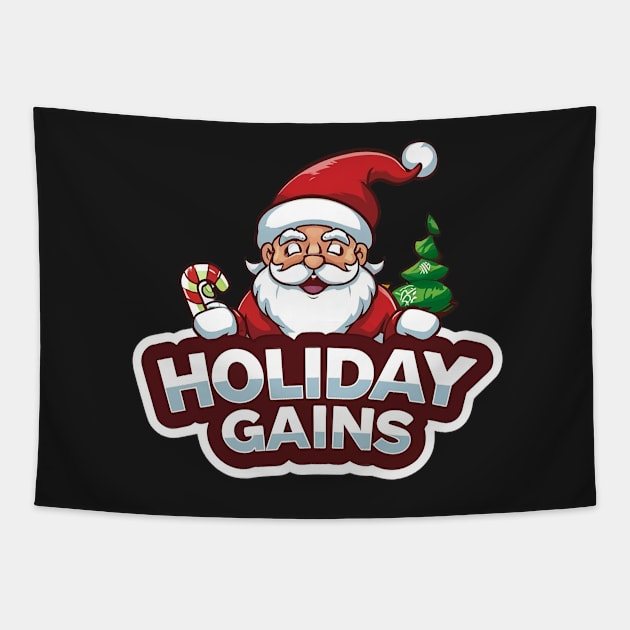 Festive Fitness: Santa’s Holiday Gains Tapestry by ramith-concept