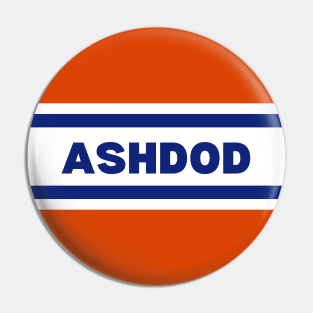 Ashdod City in Israel Flag Colors Pin