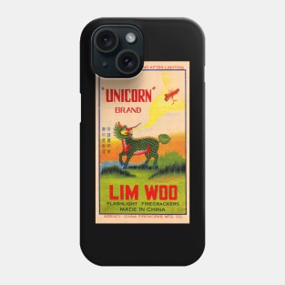 VINTAGE FIRECRACKER UNICORN LIM WOO MADE IN CHINA Phone Case