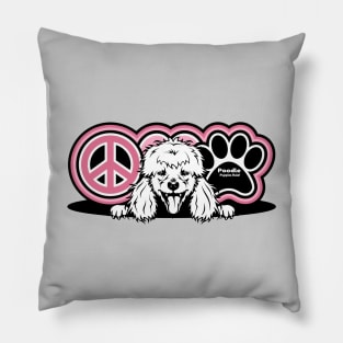 Poodle Dog Breed Peace Love Paw ( Puppies Rule! ) Pillow