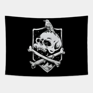 Skull and Bird Shirt Tapestry