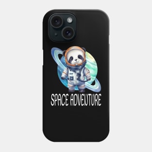 National Space Day space adventure Panda in Astronaut suit cute watercolor animal bear planet galaxy travel Phone Case