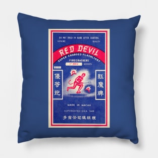 VINTAGE FIRECRACKER RED DEVIL MADE IN MACAU Pillow