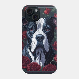 Staffordshire bull terrier red roses 2 Phone Case