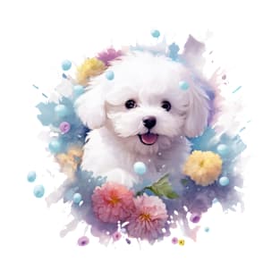 Irresistible Gift: Flowery Bichon Frize T-Shirt