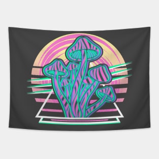 Psychedelic Psilocybin Mushroom Trippy Vaporwave Streetwear Tapestry