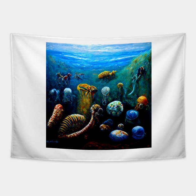 Sea creatures #4 Tapestry by endage