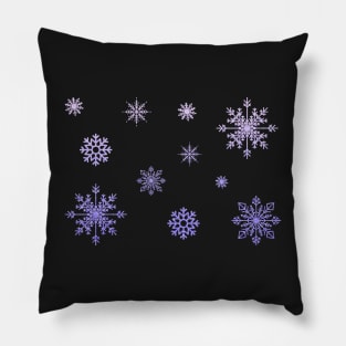 Purple Ombre Faux Glitter Snowflakes Pillow