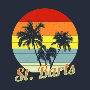 St. Barts Retro Tropical Palm Trees Vacation T-Shirt